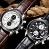 Leather Chronograph Military Watch